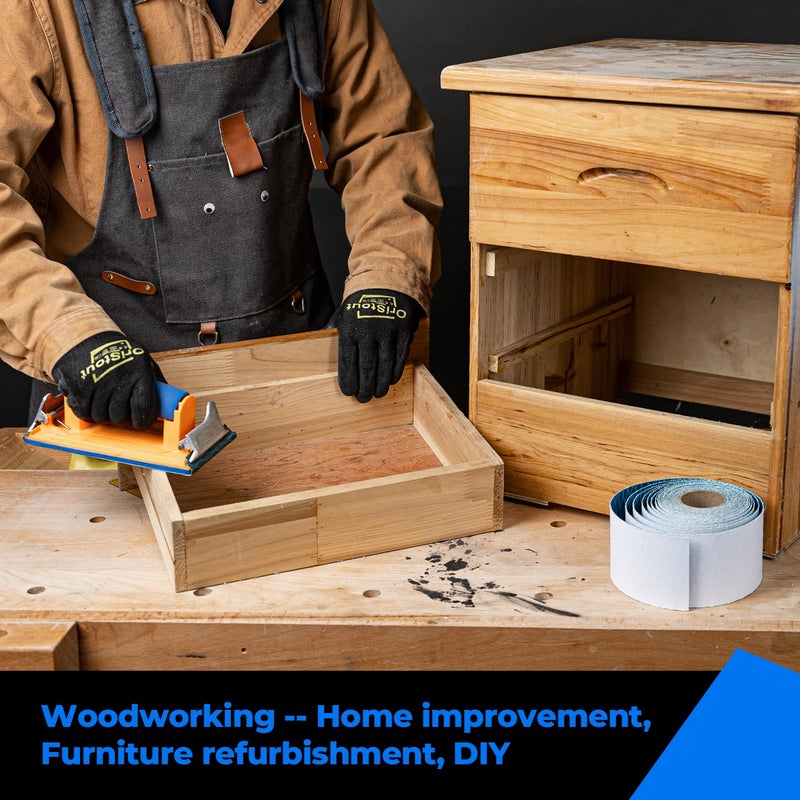 toolant Diamond Shape 60 Grit Sandpaper Roll, 2-3/4" Wide 10 Yard Longboard Self Adhesive PSA Stickyback Sand Paper for Woodworking, Metal, Plastic, Automotive, Sanding Blocks - Image 4